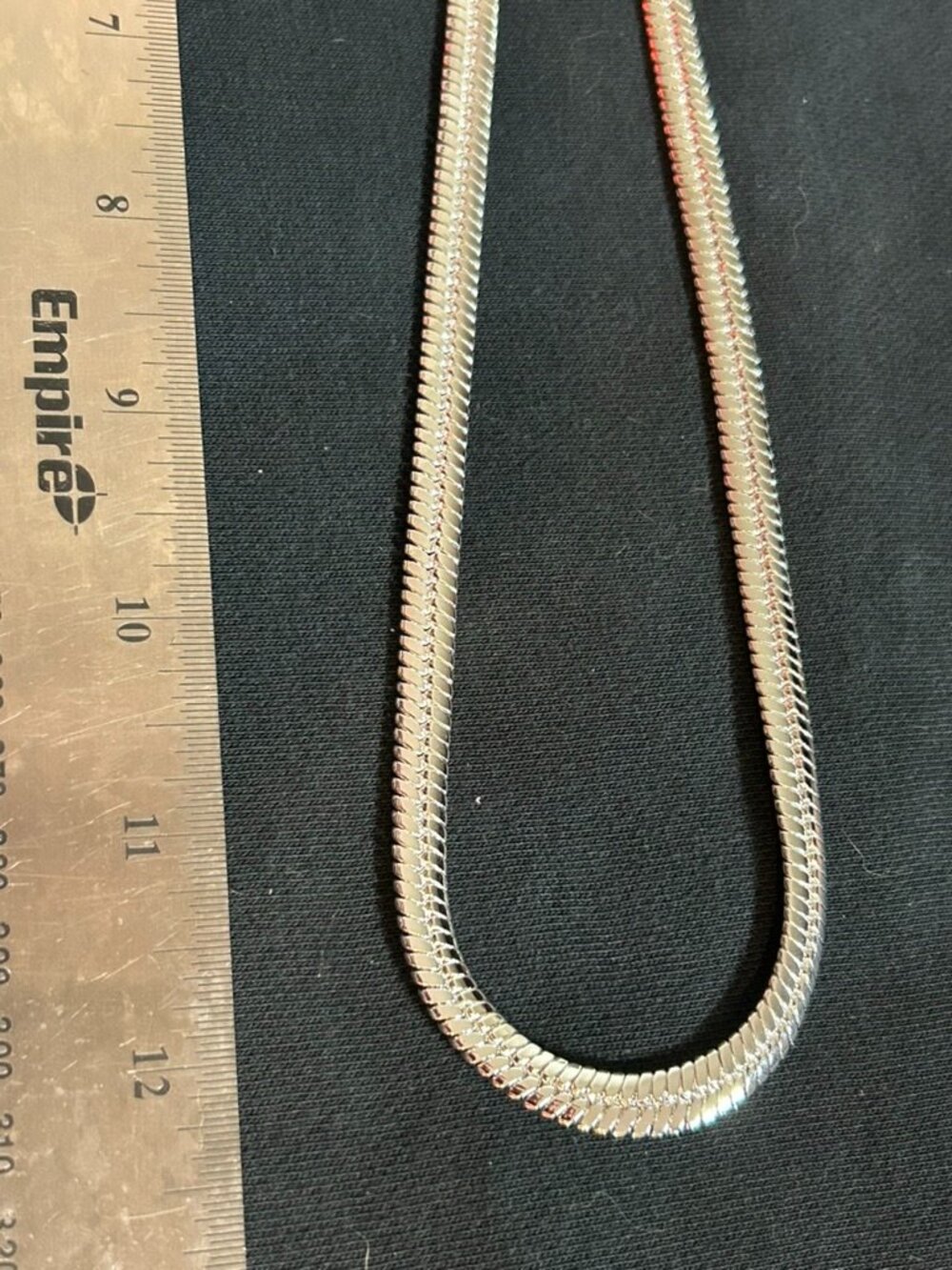 Men's Silver Flat Snake Chain Necklace Herringbone Mesh Cleopatra Link 24" Heavy